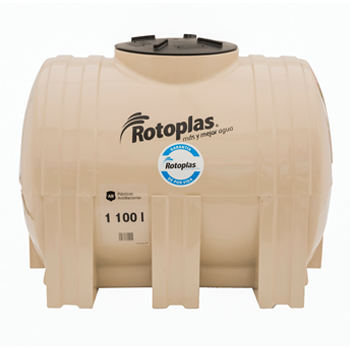 TINACO ROTOPLAS TRICAPA 1100 LTS "HORIZONTAL" CON FILTRO
